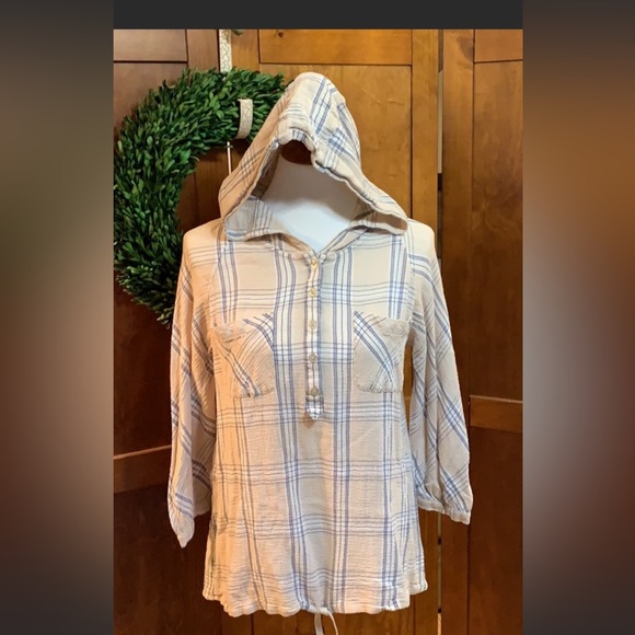 Free People Cotton Hooded Shirt- Women’s Medium - Picture 3 of 7